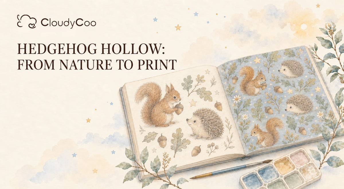 Squirrel & Hedgehog Baby Pajama Print | CloudyCoo